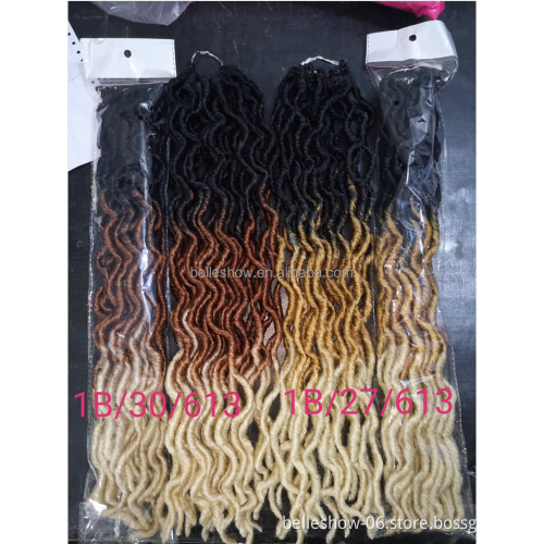 Hot sell Gypsy Locs 18 inch 24 stands 100g synthetic ombre dreadlock faux locs hair